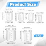 6 Pcs Transparent Plastic Graduated Beakers Set
