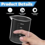 6 Pcs Transparent Plastic Graduated Beakers Set