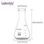Labvida 1000ml Narrow-Mouth Borosilicate Glass Bottles