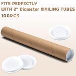 Taiyin 100-Pack White Plastic End Caps for Tubes
