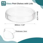 PATIKIL 90mm Borosilicate Glass Petri Dishes, 10 Pack