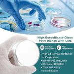 PATIKIL 90mm Borosilicate Glass Petri Dishes, 10 Pack