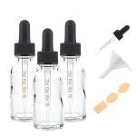 3-Pack 28.3ml Clear Glass Dropper Bottles