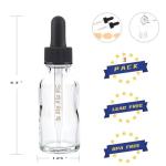 3-Pack 28.3ml Clear Glass Dropper Bottles