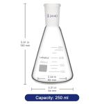 Labasics 250 ml Borosilicate Glass Erlenmeyer Flask