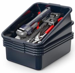 WYT 5-Pack Deep Blue Plastic Storage Bins