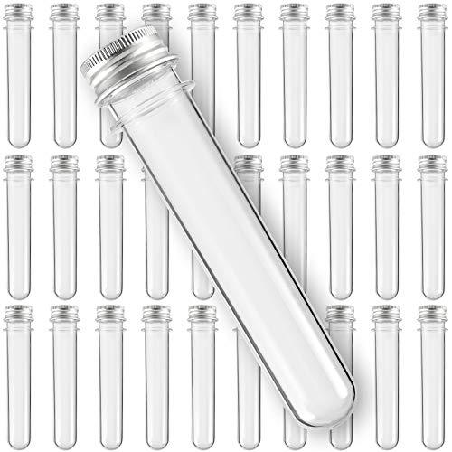 50 PCS Clear Plastic Test Tubes with Caps
