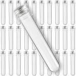 50 PCS Clear Plastic Test Tubes with Caps