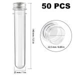 50 PCS Clear Plastic Test Tubes with Caps