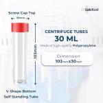 Centrifuge Tubes with Caps - 30ml, 100pcs