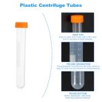 15ML Centrifuge Tubes with Screw Caps, 30 Pcs