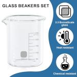 Borosilicate Glass Measuring Beaker Set - 50ml, 100ml, 250ml