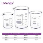 3-Piece Low Form 3.3 Boro Glass Beaker Set