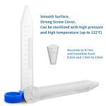 15mL Sterile Centrifuge Tubes with Screw Caps - 100 Pcs