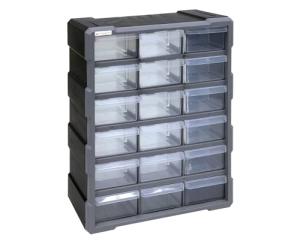 Quantum Storage PDC-18BK 18-Drawer Plastic Organizer