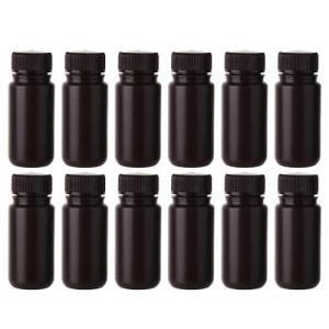 Amber HDPE Reagent Bottles, 60ml, 12 Pack
