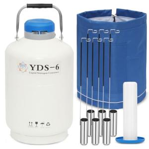 6L Liquid Nitrogen Dewar Container with Canisters