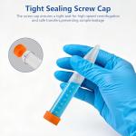 BKSIGA 15ml Leak-Proof Centrifuge Tubes, 100 Pcs