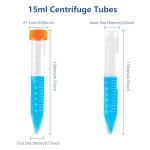 BKSIGA 15ml Leak-Proof Centrifuge Tubes, 100 Pcs
