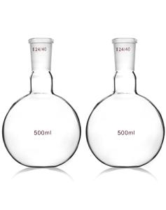 500ml Glass Boiling Flask - 2 Pack Set