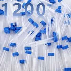 1200 Pcs 15ml Plastic Centrifuge Test Tubes