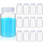 12 Plastic Sample Bottles with Screw Caps - 8oz