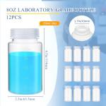 12 Plastic Sample Bottles with Screw Caps - 8oz