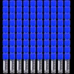 2ml Blue Frosted Test Tubes with Caps, 100 Pcs