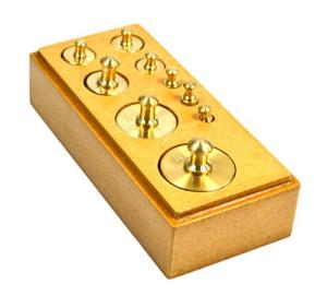 Eisco Labs Brass Primary Weight Set with Storage Block