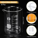 PATIKIL 600ml Low Form Glass Beaker Set