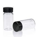 Clear Glass Sample Vials with Black Caps, 100 Pack