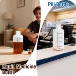 8oz Plastic Bottles with Airtight Caps - 2 Pcs