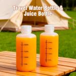 8oz Plastic Bottles with Airtight Caps - 2 Pcs