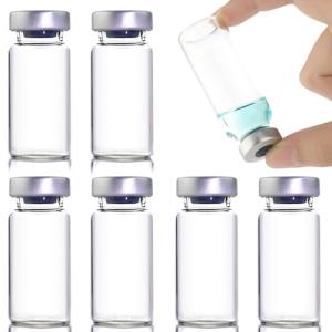 20ml Glass Sample Vials with Self-Healing Ports - 10 Pack