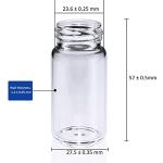 Clear Glass Sample Vials with Black Caps, 100 Pack