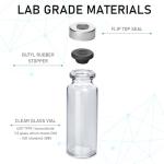 20ml Glass Sample Vials with Self-Healing Ports - 10 Pack