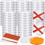 60 Pcs Orange Plastic Petri Dishes with Lids