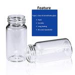 Clear Glass Sample Vials with Black Caps, 100 Pack