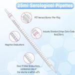 Dedsio 25ml Sterile Polystyrene Serological Pipettes, 50 Pack