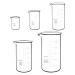 5-Piece High Form Glass Beaker Set