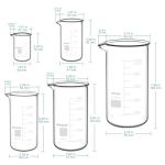 5-Piece High Form Glass Beaker Set