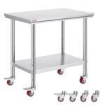 Stainless Steel Work Table with Wheels - 36x24 Inch