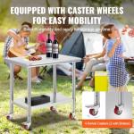 Stainless Steel Work Table with Wheels - 36x24 Inch