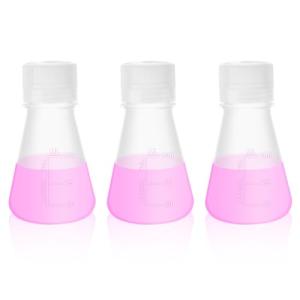 Plastic Erlenmeyer Flask Set with Screw Caps - 3 pcs