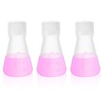 Plastic Erlenmeyer Flask Set with Screw Caps - 3 pcs