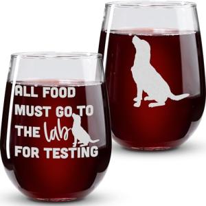 Labrador Lover Stemless Wine Glass Set of 2