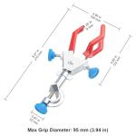 Stonylab 3-Prong Rubber Coated Swivel Clamp