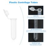 PATIKIL 250 Pcs 2.0ML Plastic Centrifuge Tubes