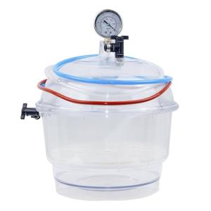 Polycarbonate Vacuum Desiccator with Double Valve and Gauge