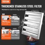 VEVOR Stainless Steel Commercial Hood Filters, 2-Pack
